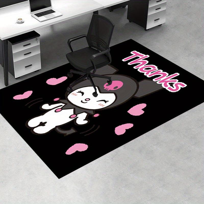 1pc Sanrio Kuromi Mermaid Printed Office Carpet Rectangle Rug Under The Table,Perfect Room Decor for Living Room, Bedroom, Kitchen, Non-slip Floor Mat