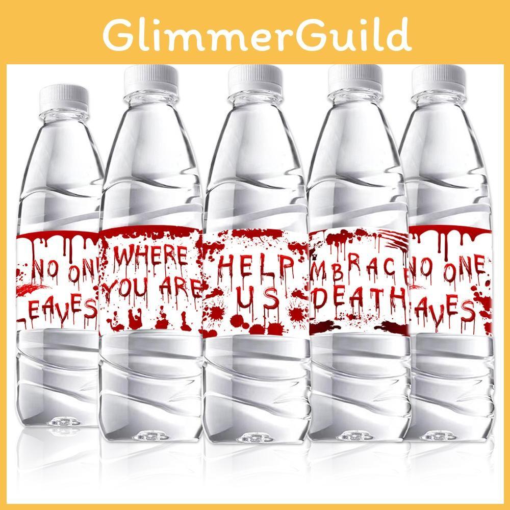 Horror Themed Halloween Blood Hand Pattern Water Bottle Sticker Decoration
