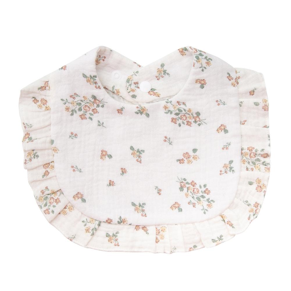 Baby Cotton Gauze Bibs With Ruffled Edge Soft Absorbent Drool Bib For Newborns Infants Toddlers Saliva Towel Burp Cloth