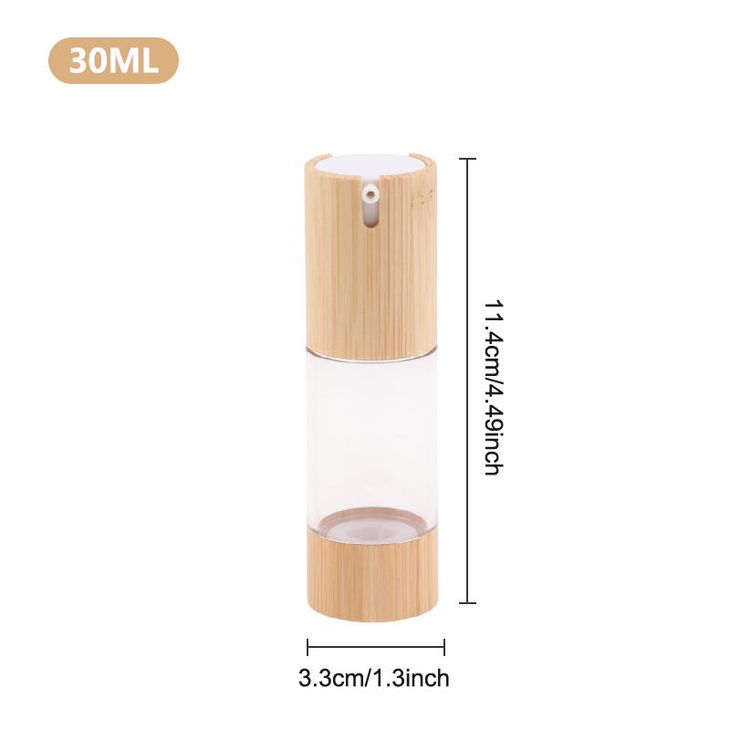 Leere 15 ml 30 ml 50 ml Bambus Airless Vakuum-Pumpflasche für Make-up-Creme Serum Lotion Hautpflege Viole Kosmetikbehälter