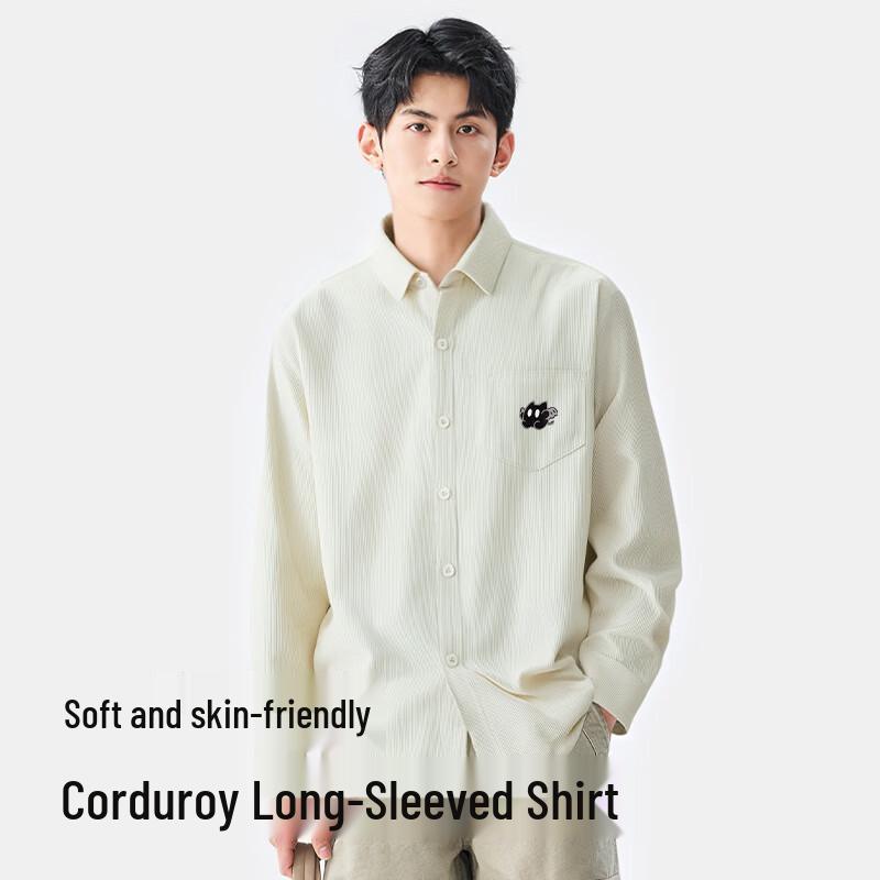 Baleno Men's Retro Loose Fit Corduroy Shirt
