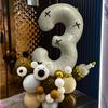 9 cream white digital balloons, black ribbon bow for bow themed birthday parties, graduation, showers, anniversaries