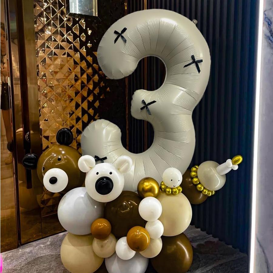 9 cream white digital balloons, black ribbon bow for bow themed birthday parties, graduation, showers, anniversaries