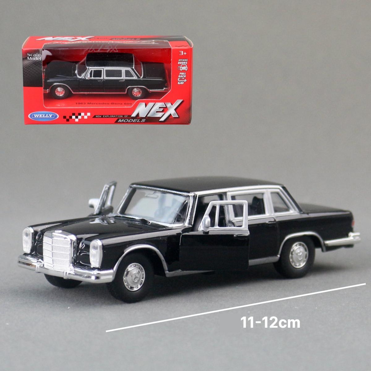 

1/36 Mercedes-Benz 600 Pullman 1963 Toy Car For Children Welly Diecast Vehicle Miniature Pull Back Collection Gift For Boys чёрный