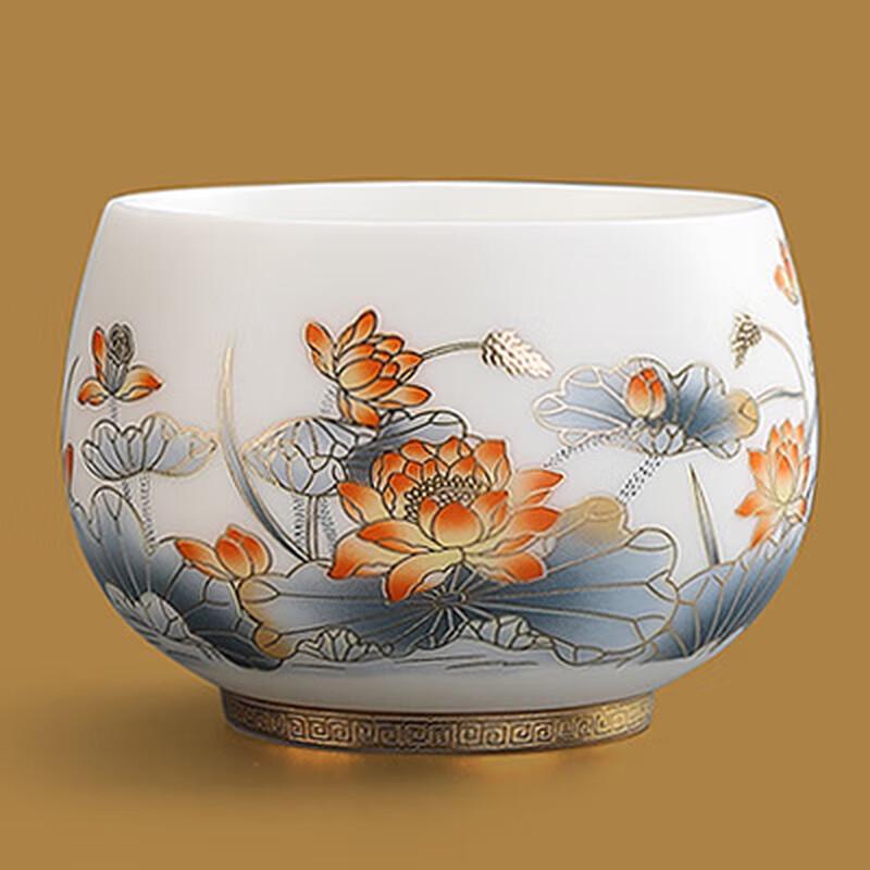 Chaxun Premium Mutton Fat Jade White Porcelain Arhat Master Tea Cup