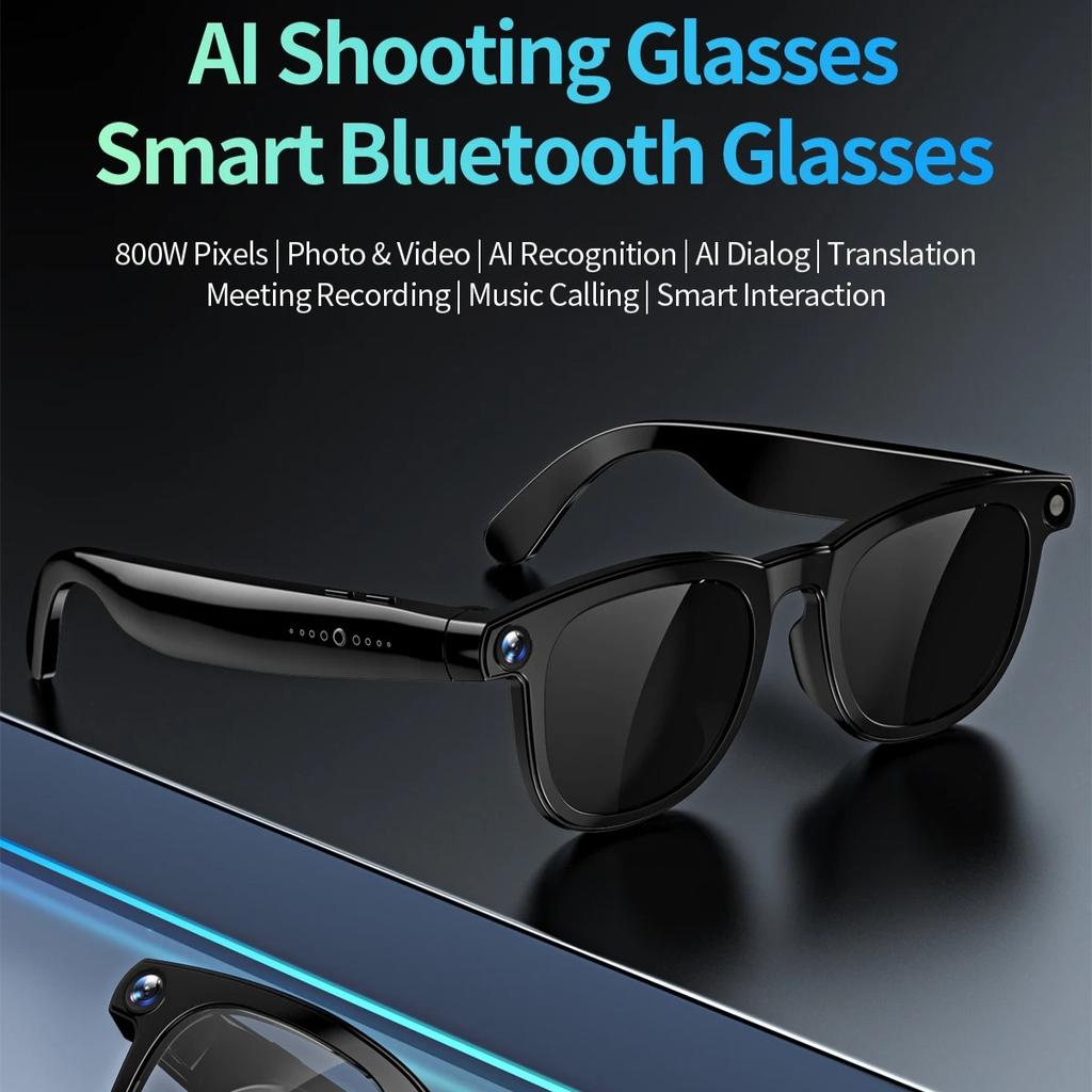 2-in-1 4K Smart AI Brille 800 Megapixel AI Aufnahme Kamera HD Foto Video Sprachanruf Übersetzung Wasserdicht Bluetooth AI Brille