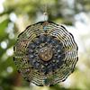2D Metal Wind Spinner Silent Bird Scare Device Rotating Wind Chime Outdoor Decor Modern Feather Design Garden Yard Patio Decoration