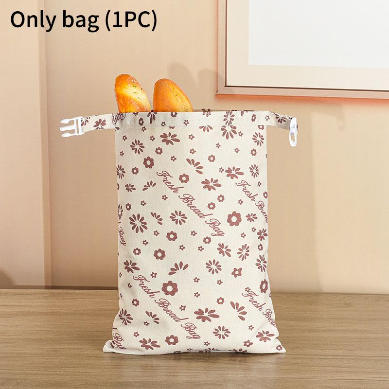 L Zipper Linen Cotton Beeswax Bread Bag Double-Layer with Buckle Reusable Food Storage for Bakery Eco-Friendly Sandwich Wrap