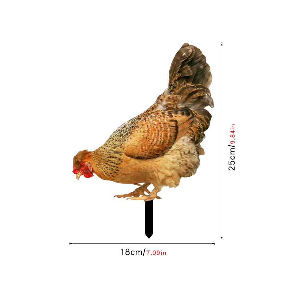 3D Rooster Acrylic Mirror Yard Art: Creative Outdoor Garden Decoration