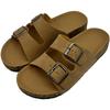 2025 Women's Plus Size Casual Beach Cork Slippers with Double Buckle