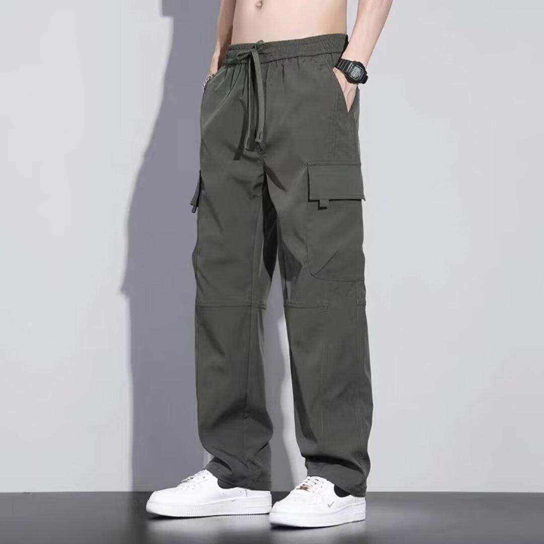 

Spring and Autumn Overalls Loose Straight Windproof Waterproof Charging Pants Wear-resistant Labor Insurance Work Pants M зелёный
