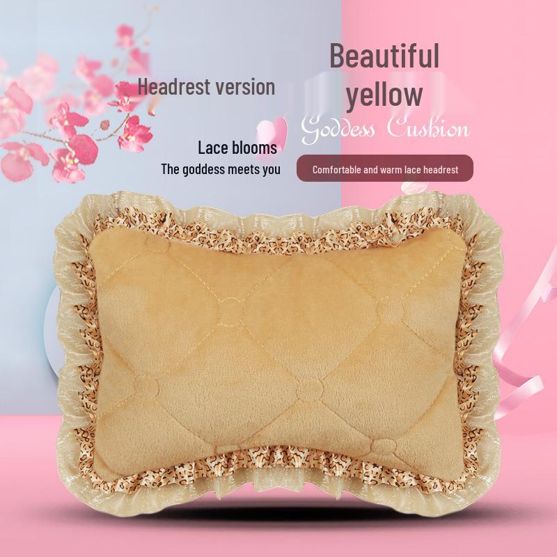 Uniwersalna antypoślizgowa pluszowa poduszka na fotel samochodowy z koronkowym wykończeniem na jesień i zimę