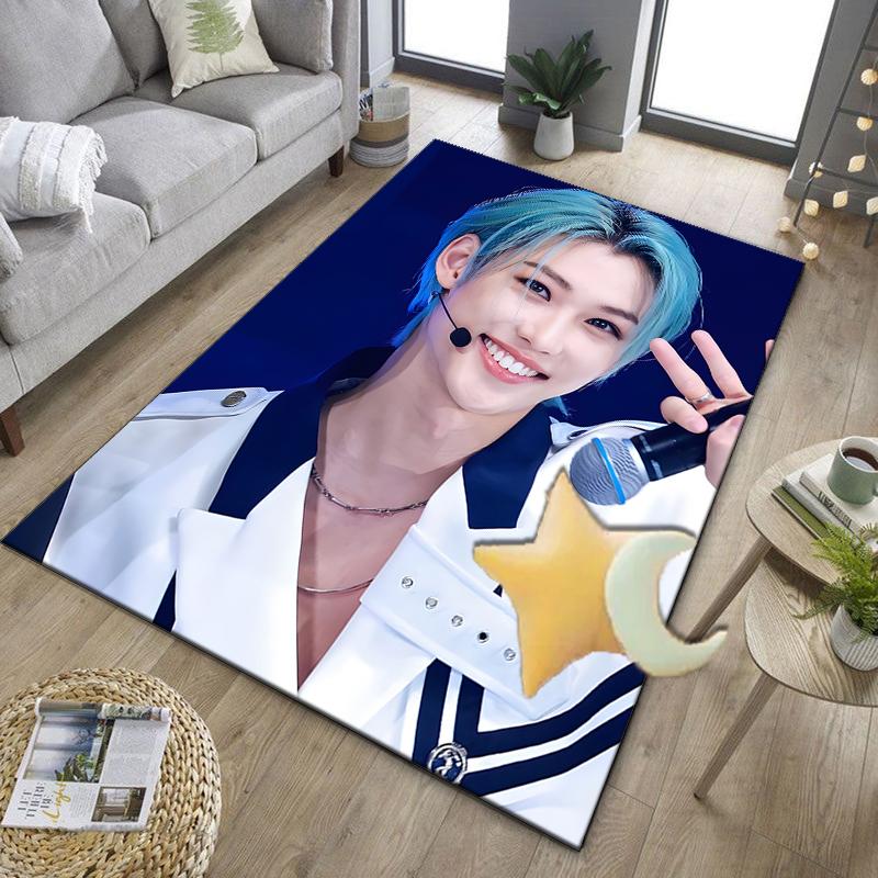 Kpop Idol Performance Office Rug Chair Mat, Game Carpet, Suitable for Front Door, Bedroom, Living Room, Desk, Holiday Gift