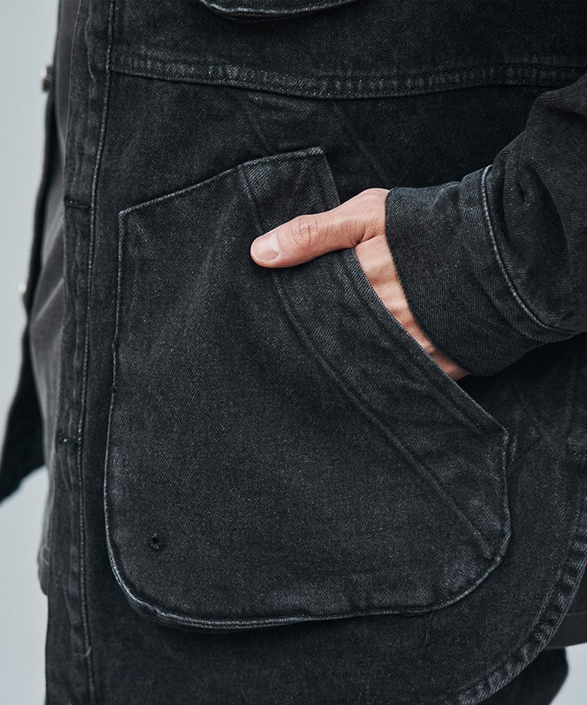 Maniamass Multi-Pocket Denim Fatigue Jacket (Rockchic Jk Bk)