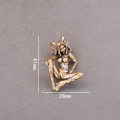 Messing Pferdeschwanz Schönheitsmädchen Figuren Miniaturen Schreibtischornamente Retro Metallfiguren Modell Handwerk Heimdekorationen Zubehör