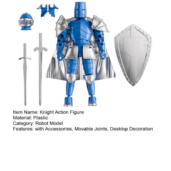 Medieval Knight Action Figure with Accessories Movable Joints Knight Model Toy Articulated Robot Dummy Figurine Home Office Decoration Ornament