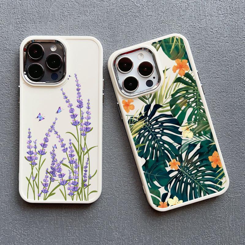Flower Luxury Silicone Phone Case For  iphone 13 12 Pro Max 15 7 8 plus X XR XS 11 14 Pro Max Shockproof Soft Shell Cover Fundas