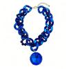 Colorful Acrylic Beaded Thick Chain Necklace For Women Retro Large Gemstone Pendant Collarbone Chain Neck Chain Fashion Jewelry