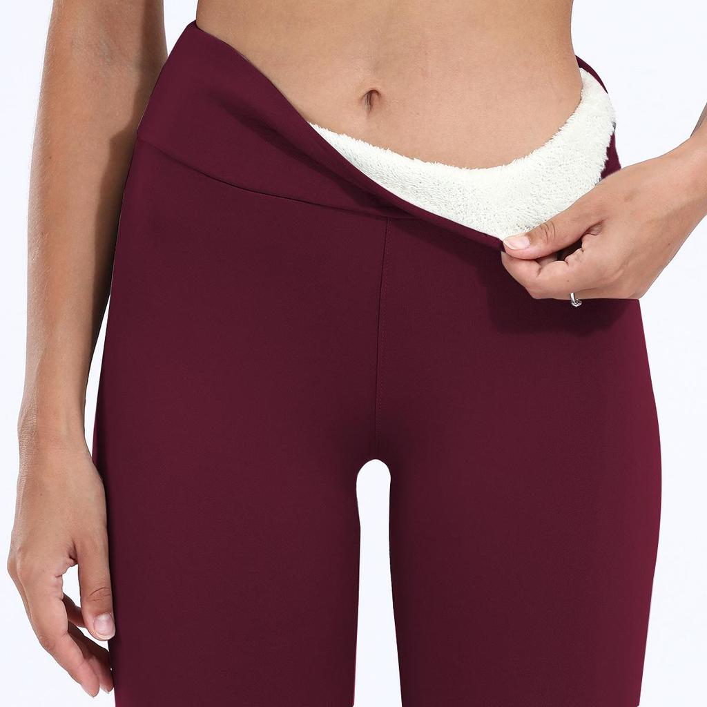 Women's High Waisted Fleece-Lined Lambswool Leggings