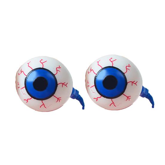 2Pcs Halloween Eyeball Squeeze Toy with Tail Soft TPR Stress Relief Ball Gag Prank Fidget for Kids Adults
