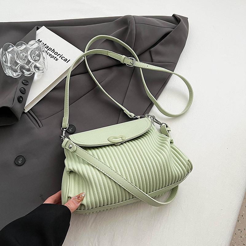 Underarm Pleated Bag for Women High-Grade Sense Textured Small Crossbody Bag Lady Casual Soft Leather Pouch