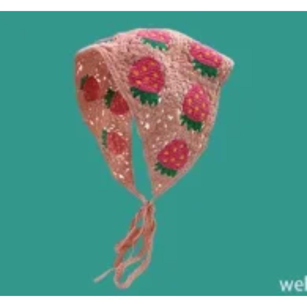 Koreanische Blumen-Spitzen-Bandanas Stirnband Mädchen Atmungsaktives Aushöhlen Haarschal für Frauen Handgefertigt Gestricktes Kopftuch Hut Accessoires