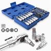 34pcs Torx Bit Socket and E-Torx Star Socket Set 1/4" 3/8" 1/2" Drive Male Female E-torx Security Bits Handheld Tool