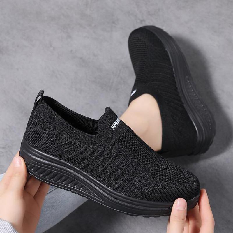Fashion Women Shoes White Wedge Platform Shoes Thick Sole Breathable Casual Shoes Women Spring Summer Mesh Sneakers Fashion Walking