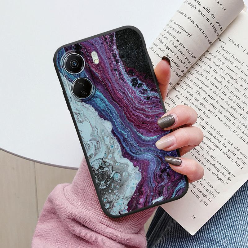 For Redmi 13C Pink Gold Marble Art Fashion Phone Case Soft Silicone Fundas Cover For Redmi13C 13 C Coque Matte Shockproof Bumper