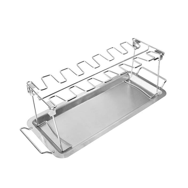 Nufeng Outdoor Foldable Stainless Steel 14-Slot Chicken Leg Roaster Rack with Base Standard