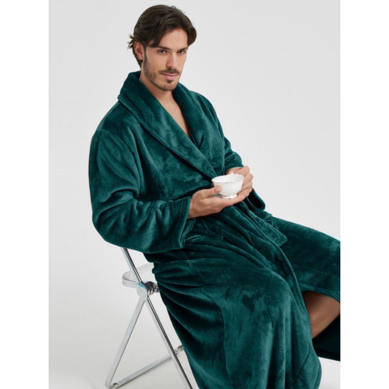 მამაკაცის შალის საყელოთი ფლანელის ხალათები, სრული სიგრძის ფლისის აბაზანის ხალათები, რბილი სპა სახლის ხალათი ჯიბეებით, ფუმფულა სპა ხალათები მამაკაცებისთვის, ზამთრის მყუდრო თბილი სპა გრძელი ხალათი