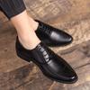 Men's Pointed Toe Leather Shoes - British Retro, Business Casual, Korean Style, Height Increasing, Formal & Wedding.