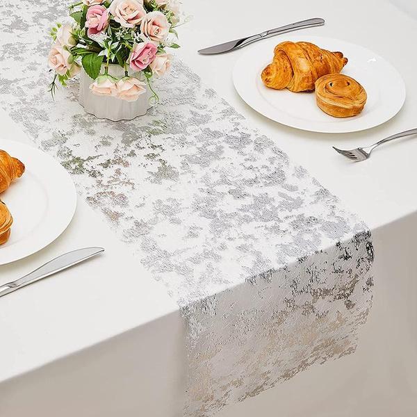 Table Runner Roll, Glitter Gold Foil Mesh Table Runner Decorative Dining Table Centerpiece for Party, Wedding, Baby Shower, Christmas