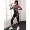 Womens Sports Suit Autumn Winter Long Sleeve Slim Fit Seamless Yoga Outfit Outdoor Running Set