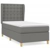 VidaXL Lit à sommier tapissier et matelas Gris foncé 90x190 cm Tissu - Modèle 3128806