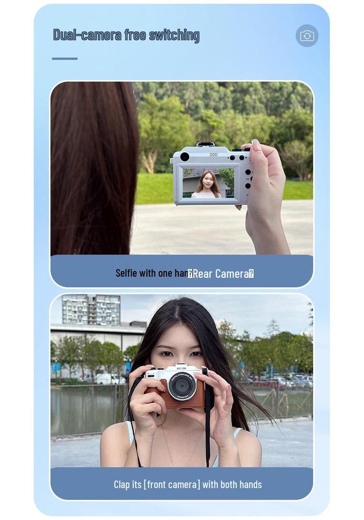 8K Dual Lens HD Camera with Optical Zoom, WiFi, and Filters