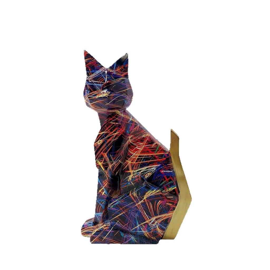 European Creative Geometric Cat Animal Ornaments Home Wine Cabinet Office Desktop Decoration Decoration Handicraft Gift