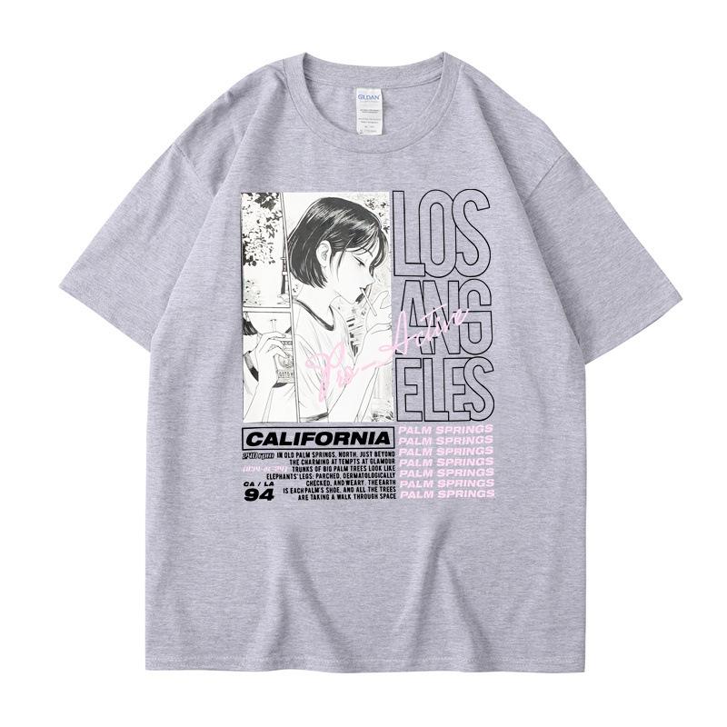 New Hip-hop Street Anime Girls Letters Printed Short-sleeved T-shirt Summer Cotton Harajuku Tops Women's Clothing