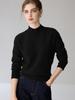 Women's Heavyweight Cashmere High-Neck Sweater, Casual Long Sleeve Solid Knitwear