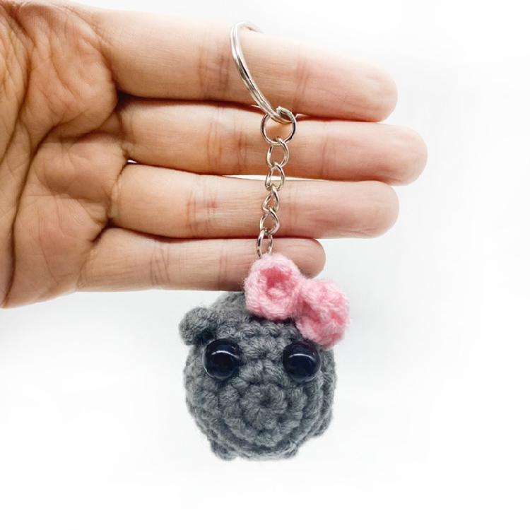 Multipurpose Sad Hamster Couple Keychain Charm Pendant 2 Pack, Handmade Crochet, Unique Accessory For Bags And Keys