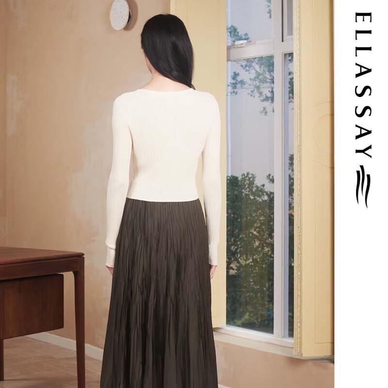 ELLASSAY Vintage Pleated A-line Skirt