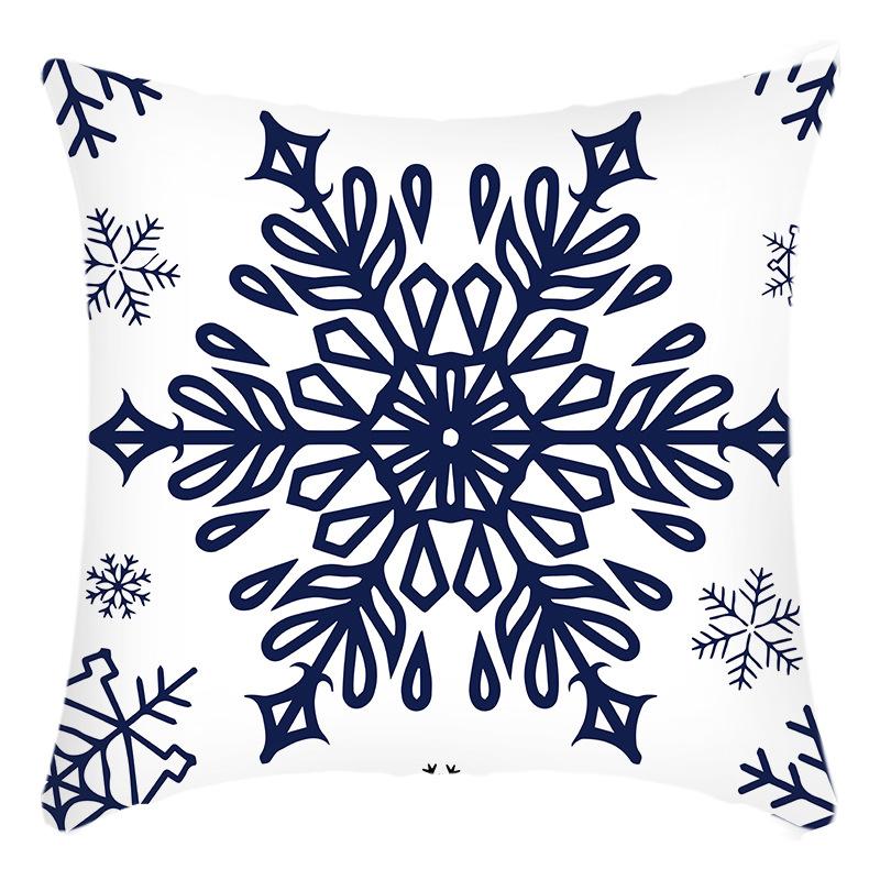 New Christmas Snowflake Elk Print Pillow Home Sofa Cushion Cover