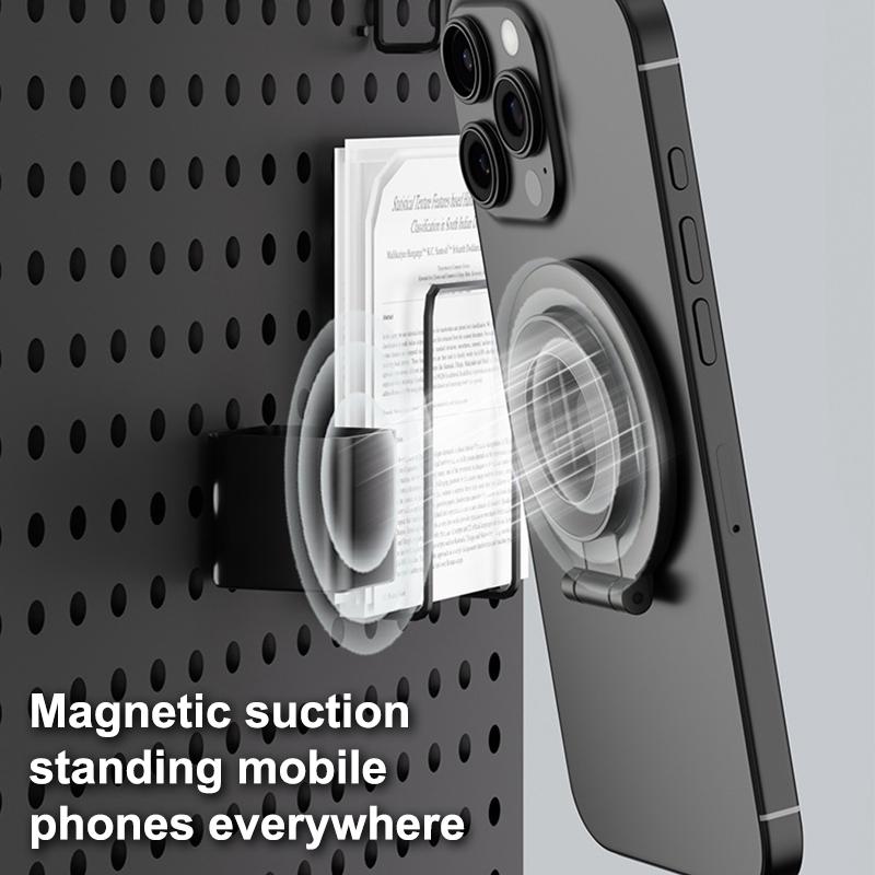 Doppelseitige Halterung Faltbarer 360° drehbarer Ständer mit starkem Magnet und Fingergriff-Unterstützung (Ganzmetallständer)