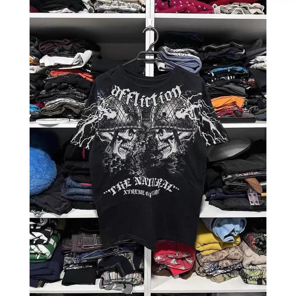2025 Double-Headed Skull Short-Sleeve Loose Cotton T-Shirt