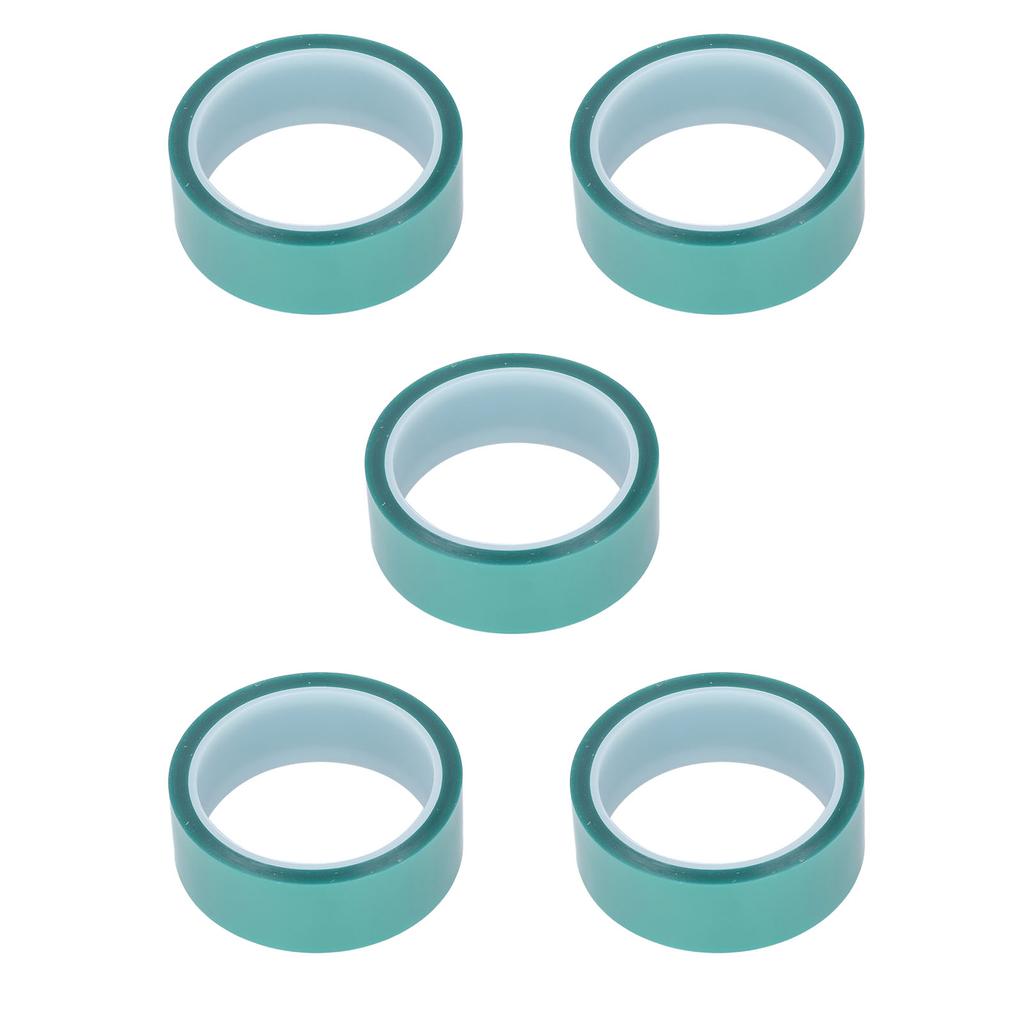 5 szt. Taśma maskująca zielona, szerokość 33 mm, długość 33 m, ochrona przed malowaniem natryskowym, taśma PET o wysokiej temperaturze