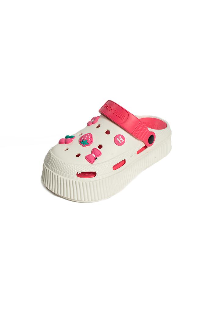 High Sole Jibbitz Eva Comfort Women's Sandals DNZ224-24BeigeFuchsia