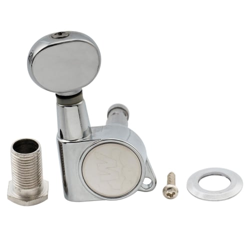 Wilkinson E-Z-LOK 6-teilige Mini Oval Button Mechaniken für Fender Strat/Telecaster E-Gitarren, Chrom