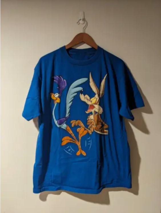 Vintage 1998 Wile E. Coyote Road Runner Blue T-Shirt