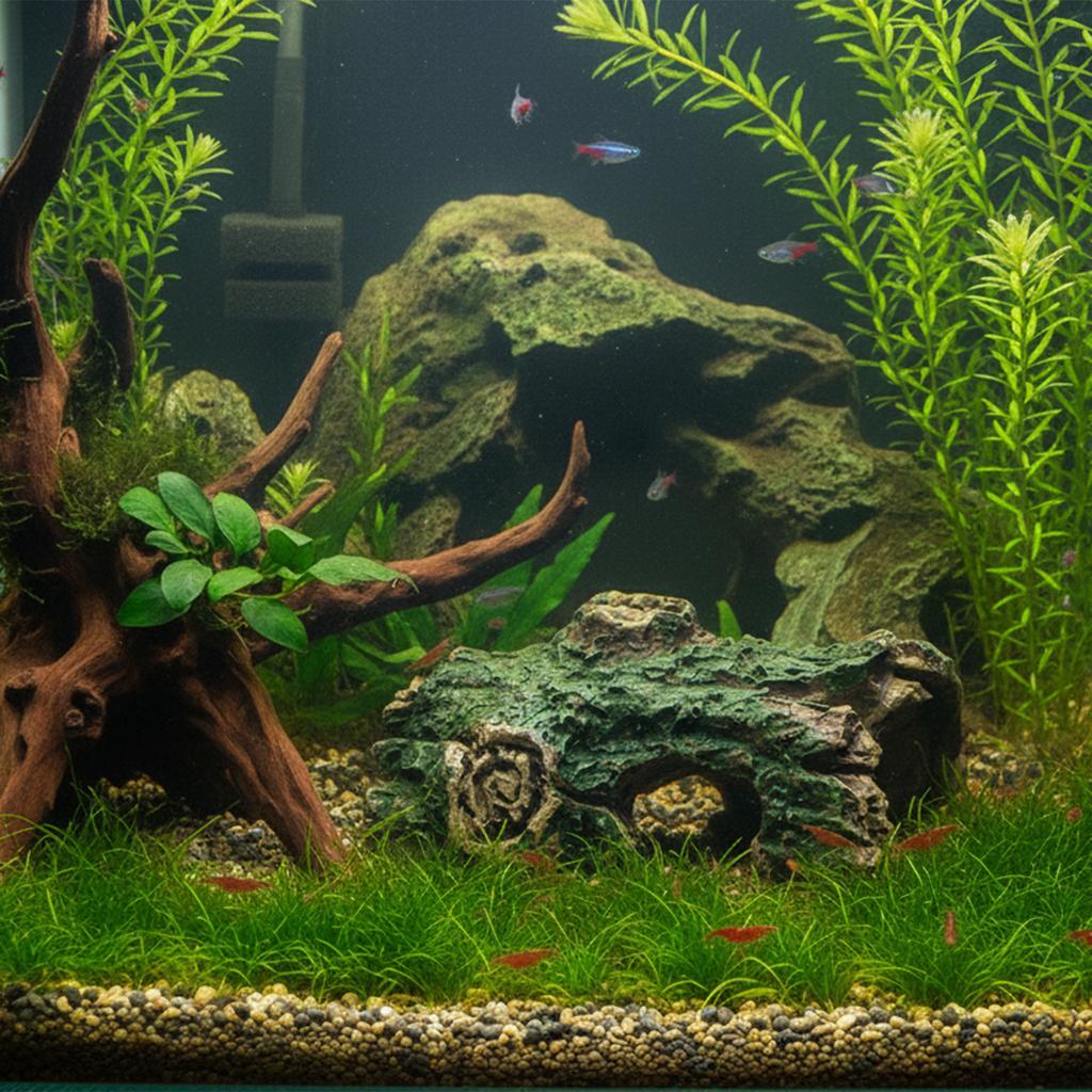 Aquarium Driftwood Tree Root Hideout for Fish & Shrimp, Natural Durable & Corrosion Resistant, Suitable for Freshwater & Saltwater Tanks