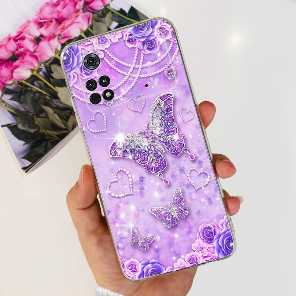 Beautiful Butterfly For Xiaomi Poco M4 Pro Case Silicone Soft Fundas Phone Back Cover For Xiaomi Poco M4 PocoM4 Pro 4G 5G Bumper